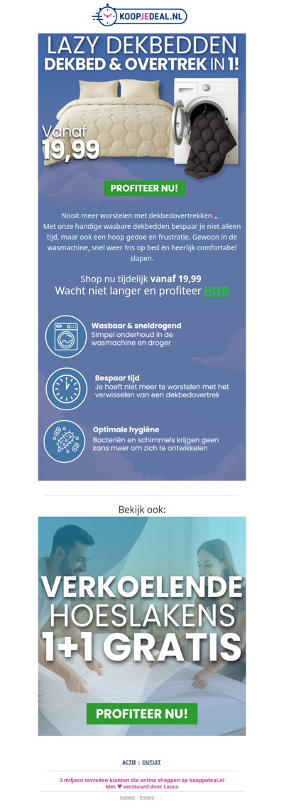 Wasbare Dekbedden nu 19,99 🎉