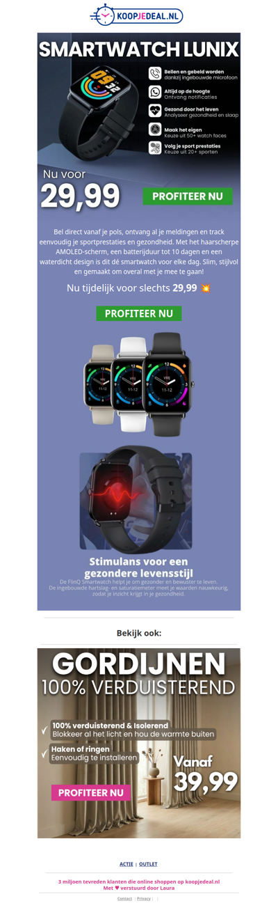 Slimme Smartwatch Tijdelijk 29,99 💥
