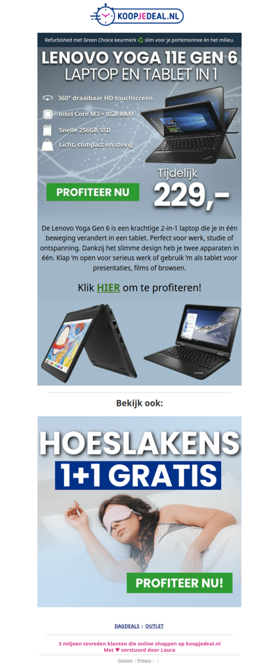 Laptop & Tablet in 1 nu 229,- 😱