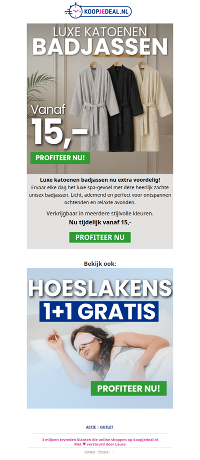 Luxe Katoenen Badjassen vanaf 15,- ✨
