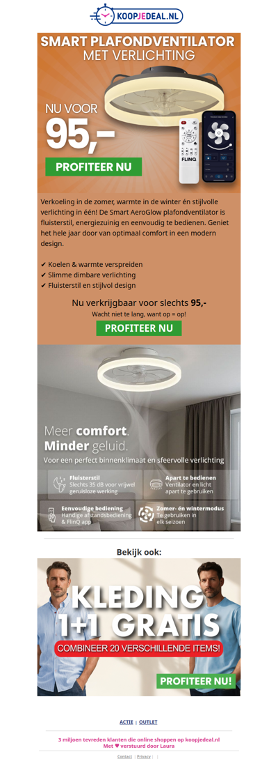 Plafondventilator & Verlichting 95,- 💡
