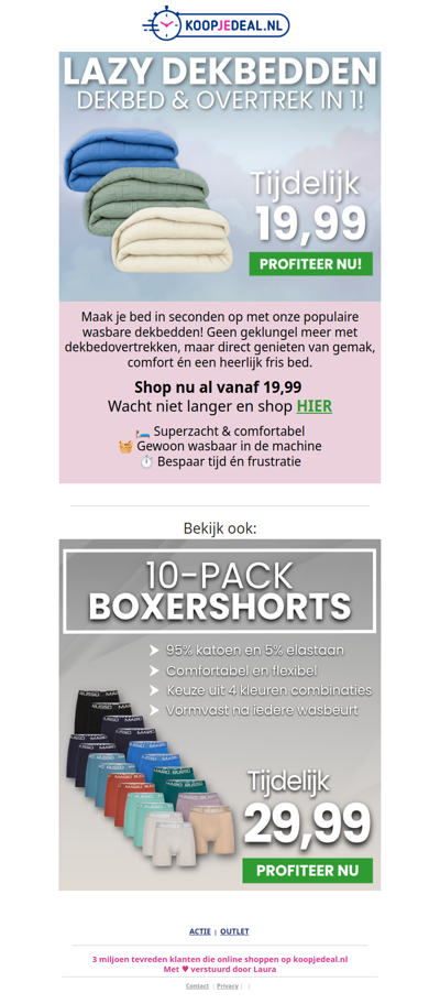 Wasbare Dekbedden tijdelijk 19,99 🤯