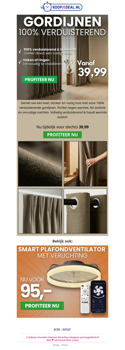 Gordijnen 100% Verduisterend 39,99 🌙