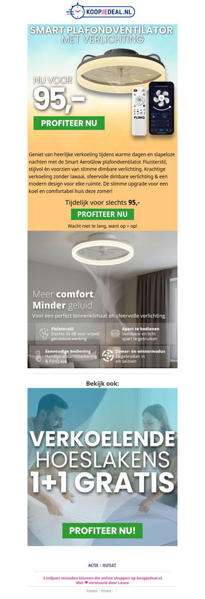 Smart Plafondventilator nu 95,- 💡