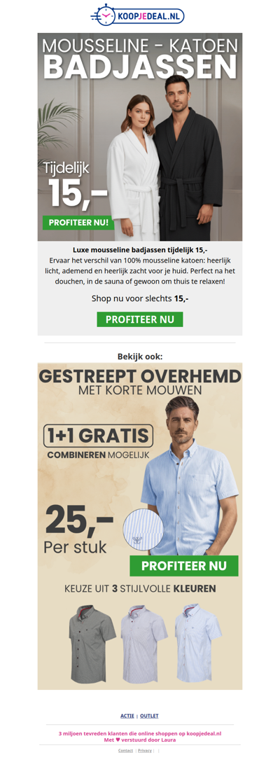 Mousseline Katoenen Badjassen 15,-