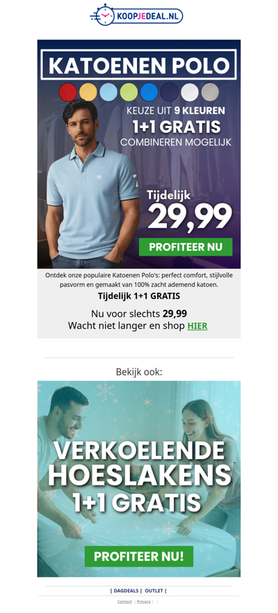 2 Katoenen Polo's voor 29,99 👕