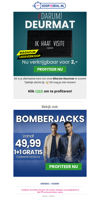 Darum Deurmat Tijdelijk 2,- 🤯