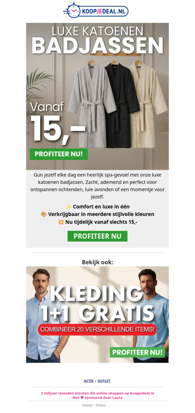 Katoenen Badjassen Tijdelijk 15,- ⚠️