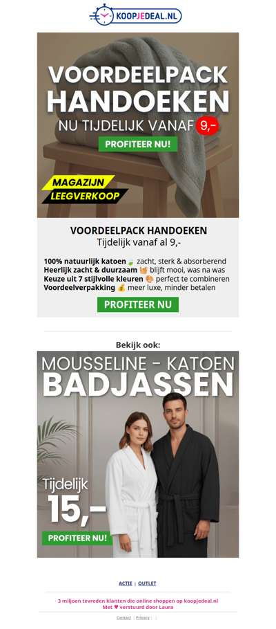 Voordeelpack Handdoeken nu 9,- 🧺