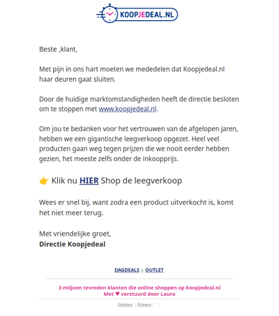Koopjedeal Gaat Stoppen...