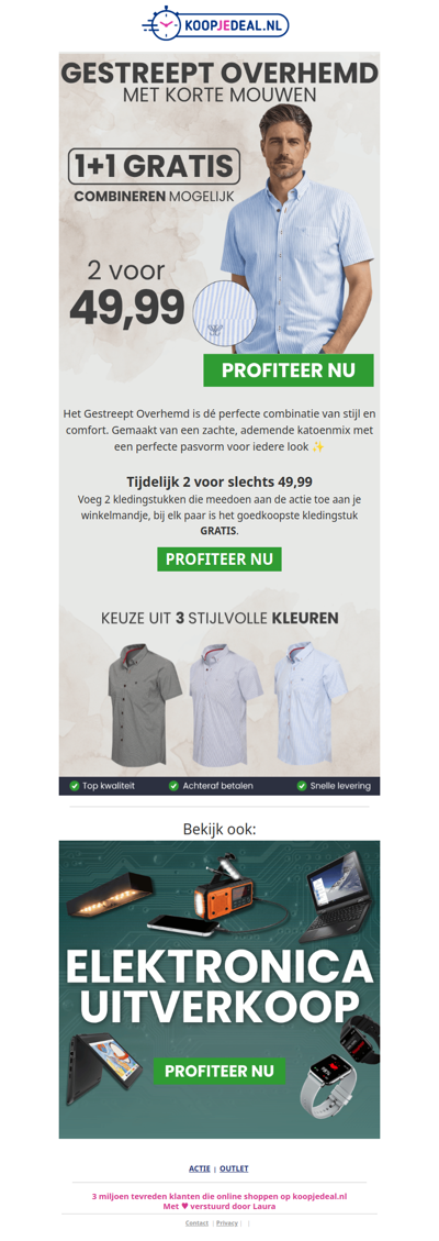 Gestreept Overhemd Korte Mouw 🛍️