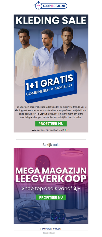 Kleding Voor het Laatst 1+1 GRATIS 👕