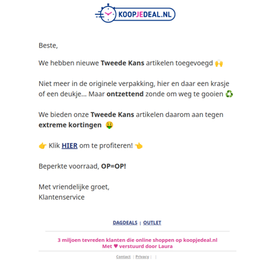 Nieuwe Tweede Kans artikelen!