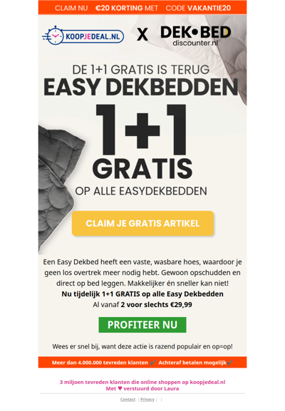 2 Easy Dekbedden voor 29,99 💥