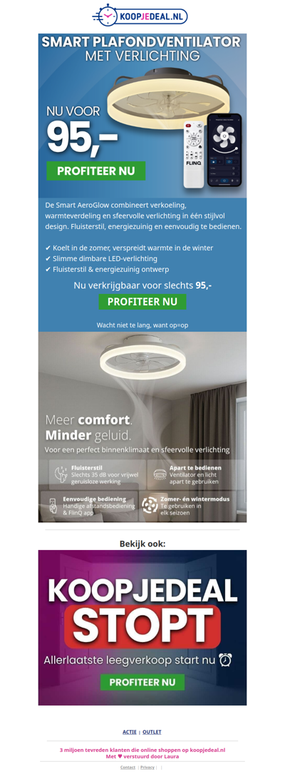 Plafondventilator & Verlichting 95,- 🥵