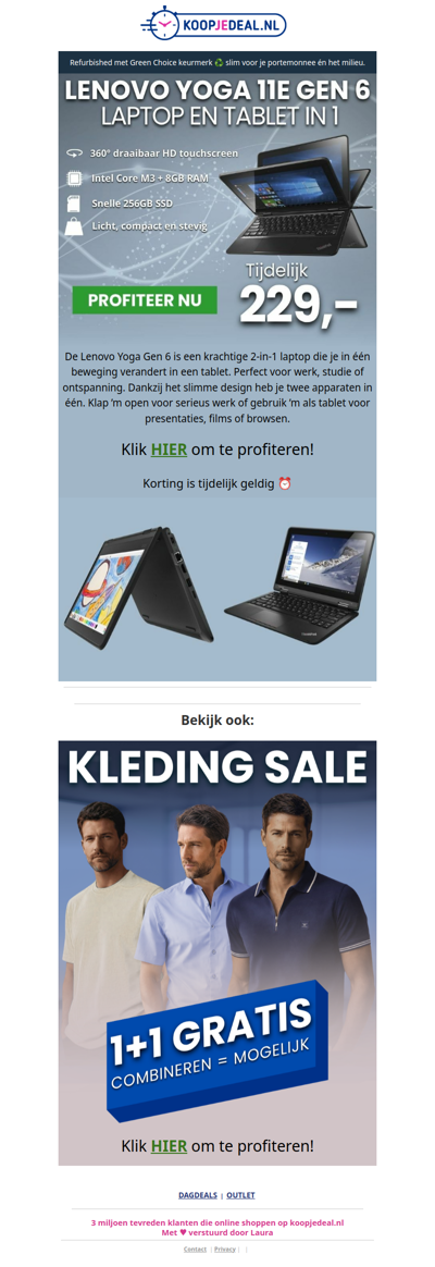 Laptop & Tablet in 1 voor 229,- 💻