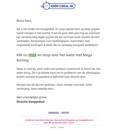 Koopjedeal Stopt na Vandaag ⏱️
