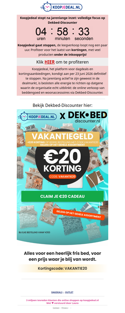 Koopjedeal Stopt over 5 uur ⏰