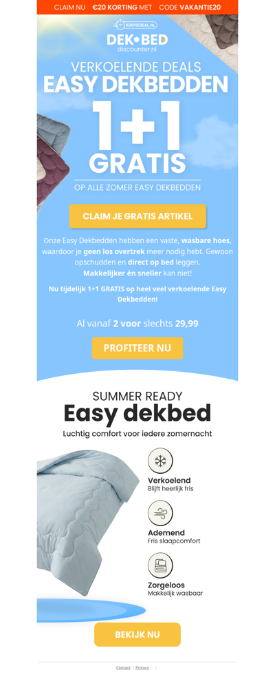 2 Verkoelende Easy Dekbedden 29,99 ❄️