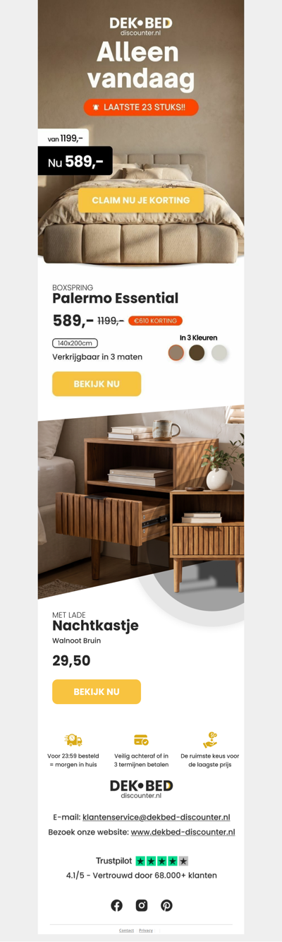 Boxspring Palermo nu 589,- 💥
