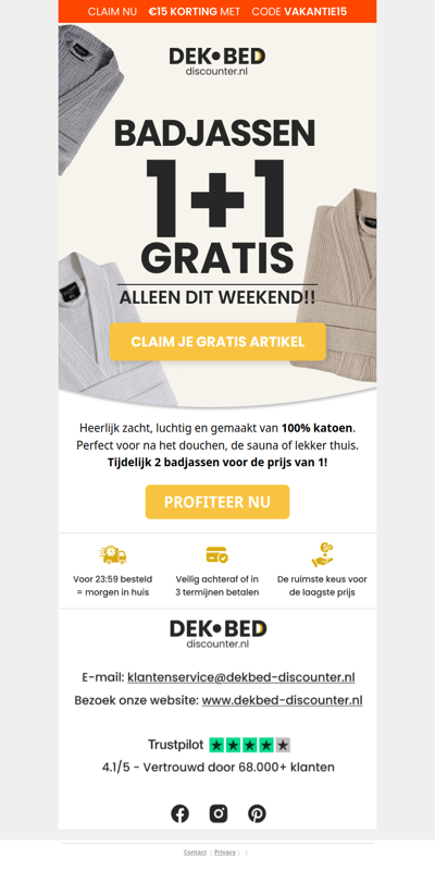 RE: Badjassen nu 1+1 GRATIS