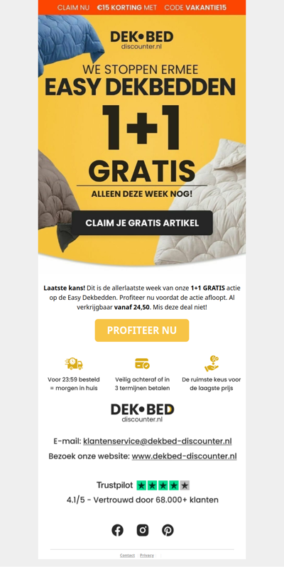 We Stoppen met 1+1 GRATIS 🚨