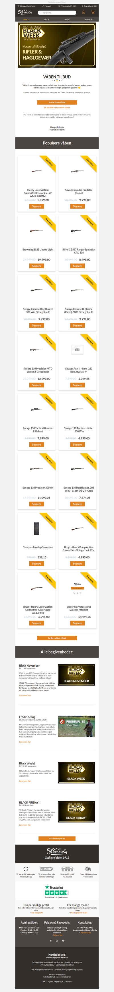 Våben tilbud ✅