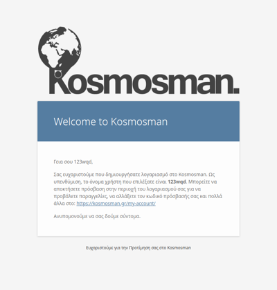 Your account on Kosmosman