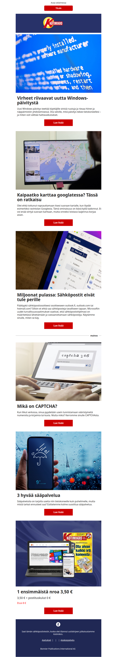 Virheet riivaavat uutta Windows-päivitystä