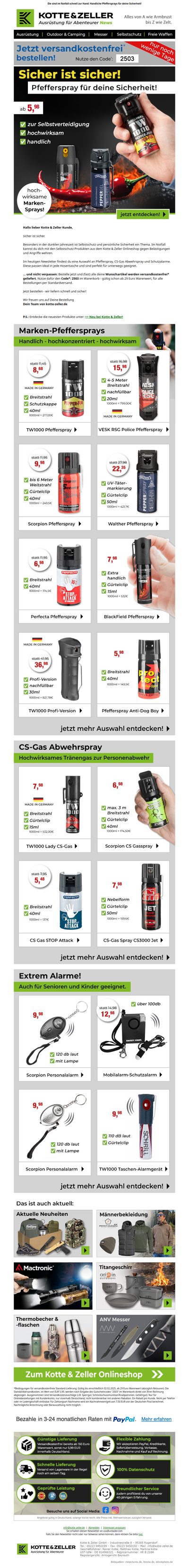 ✅ Versandkostenfrei: Pfefferspray und mehr!