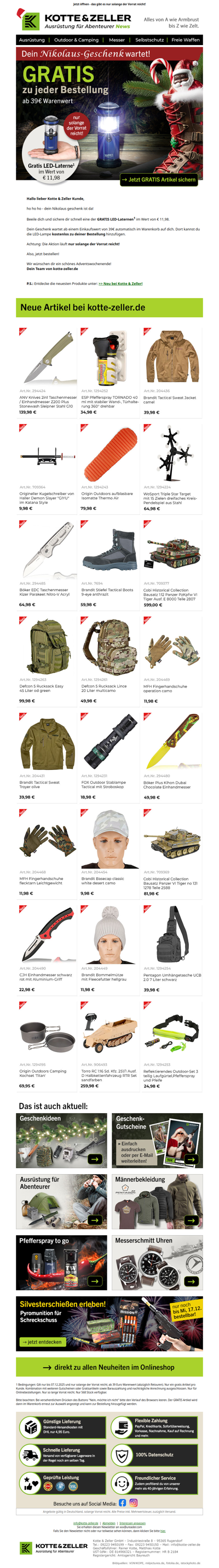 🎅 Ho ho ho 🎅 Gratis Artikel im Sack!