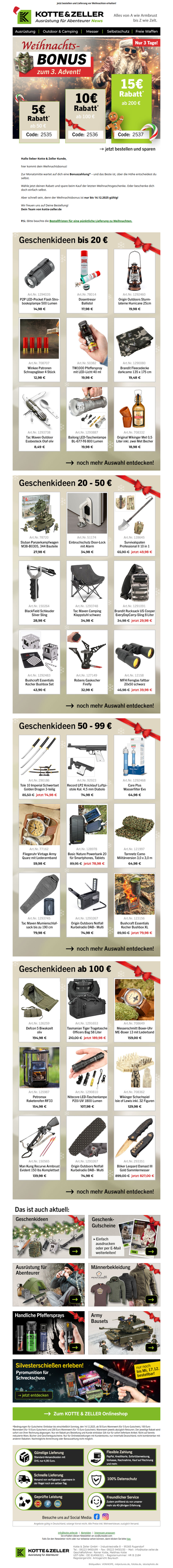 Staffelrabatte pünktlich zu Weihnachten!