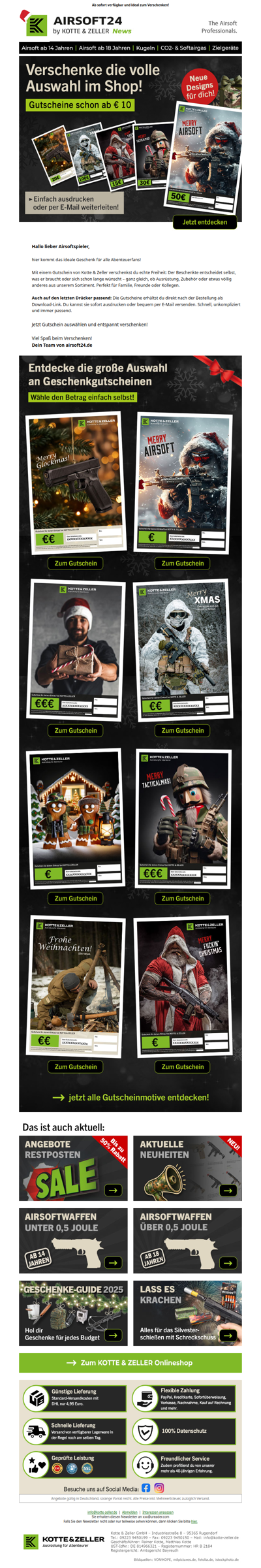 Merry Airsoft oder Tactical Santa? Neue Weihnachtsmotive sind da!