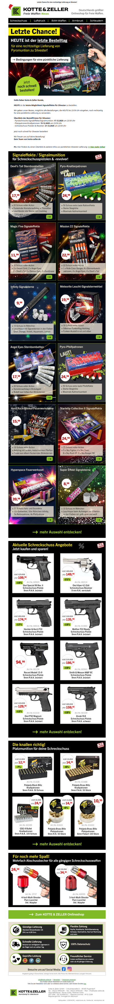 Silvester: HEUTE endet die Frist für Signaleffekte!