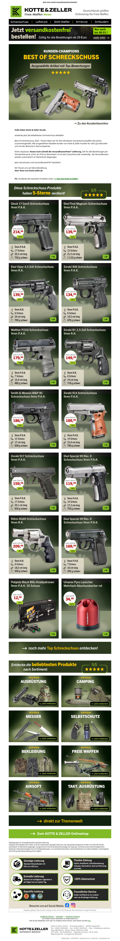 Entdecke Schreckschuss mit der Bestnote!