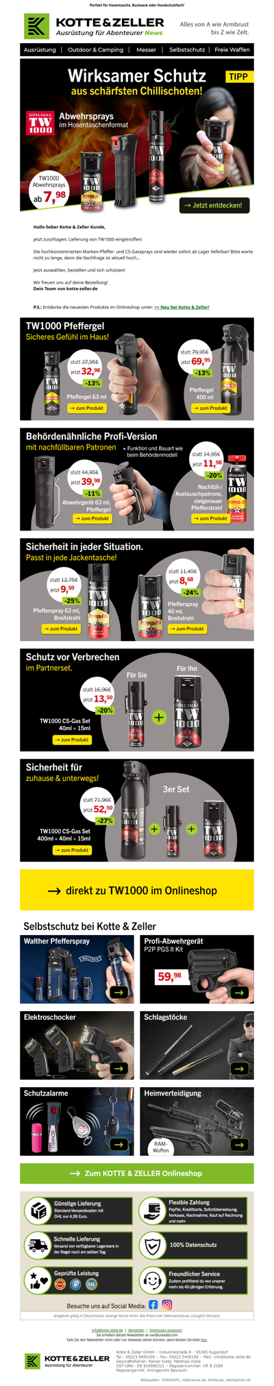 Wieder lieferbar: Abwehrsprays für deine Sicherheit!