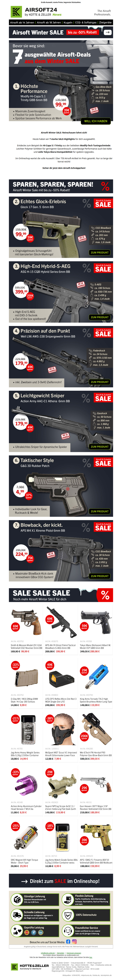 Airsoft SALE: Reinschauen lohnt sich.