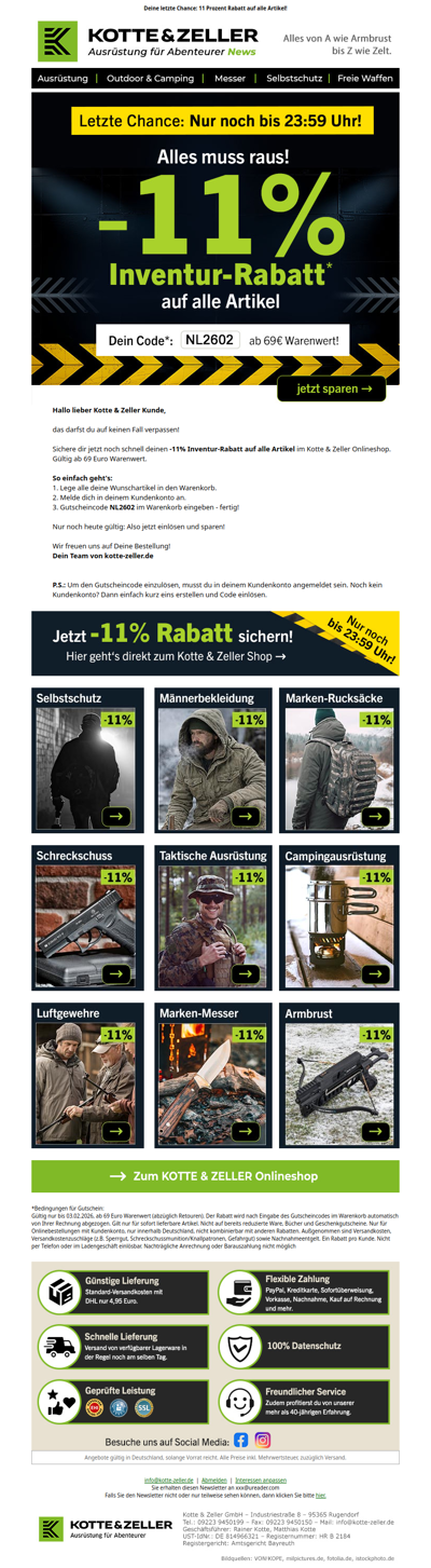 Nur noch bis Mitternacht gültig!