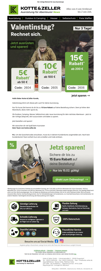 Staffelrabatte zum Valentinstag!