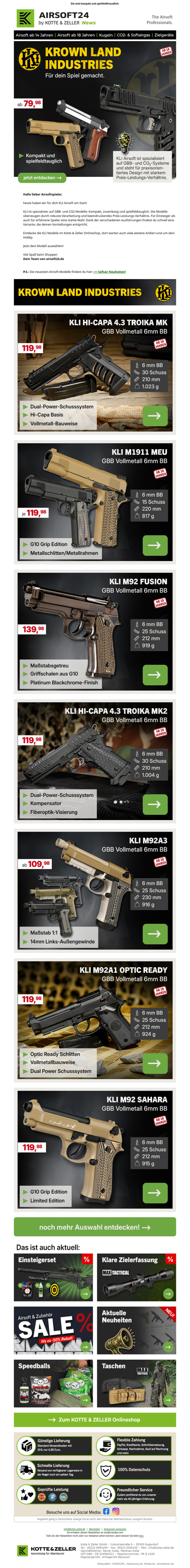 GBB & CO2: KLI Airsoft entdecken!