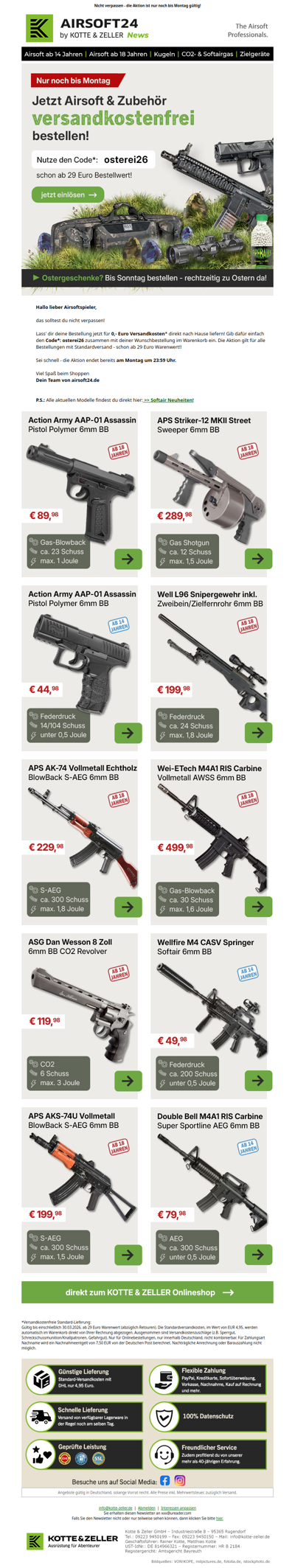 Jetzt Airsoft & Zubehör versandkostenfrei shoppen!