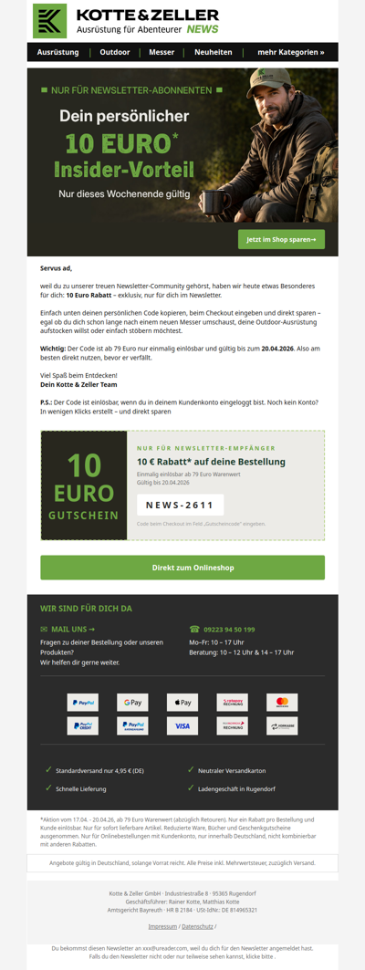 Nur dieses Wochenende – exklusiv im Newsletter