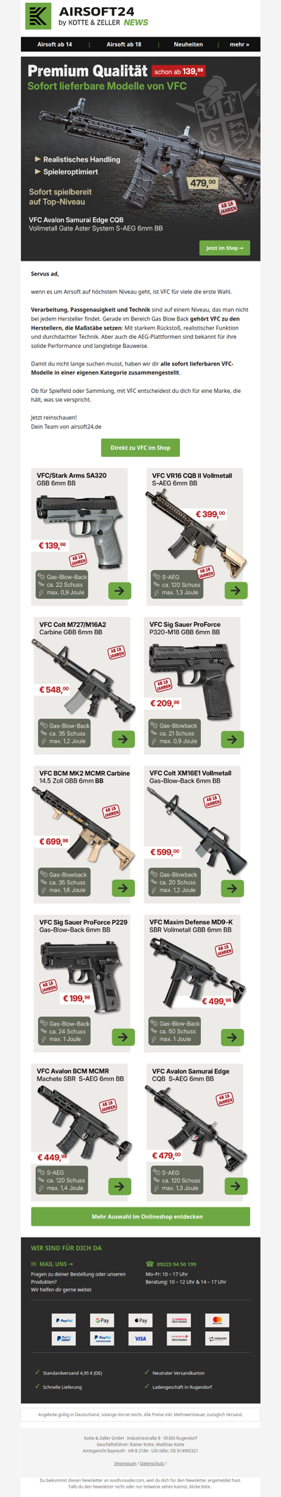 👉 Für Spielfeld & Sammlung: Airsoft von VFC