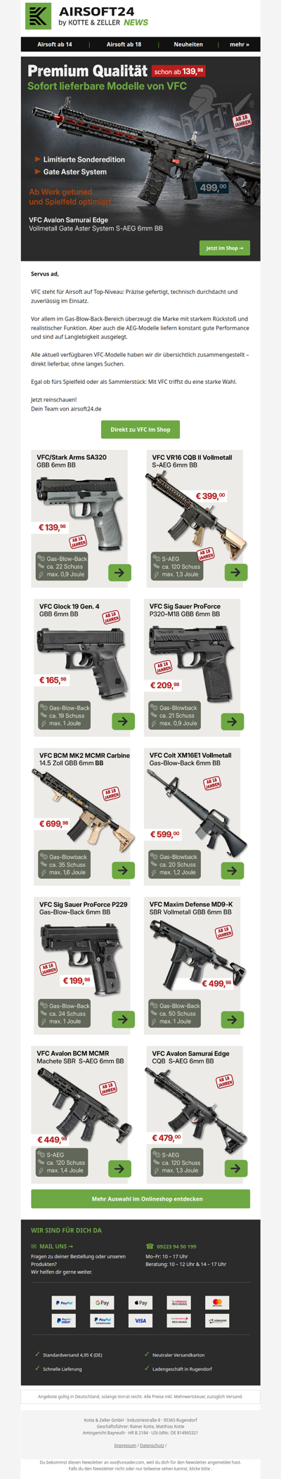 VFC: Avalon Samurai Edge und mehr!