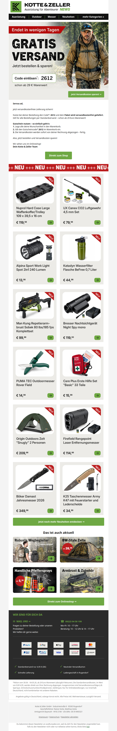 Deine Bestellung? Heute versandkostenfrei!
