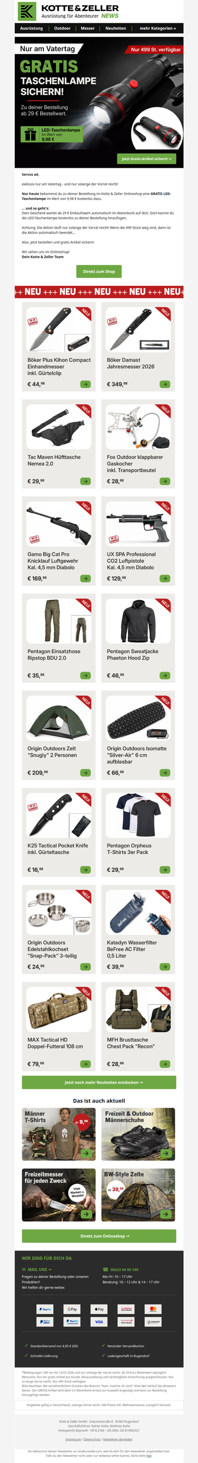 Gratis LED-Taschenlampe sichern: Nur heute!