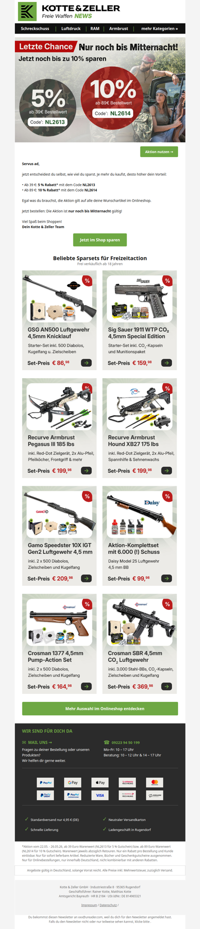 Letzte Chance: 10% extra auf alles 🔥