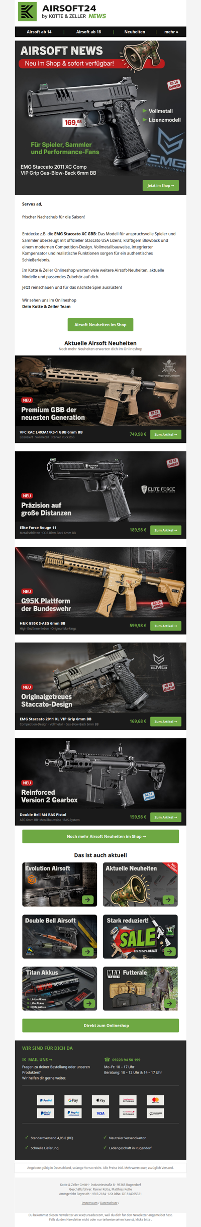 💥 Airsoft News Update: EMG, VFC & mehr