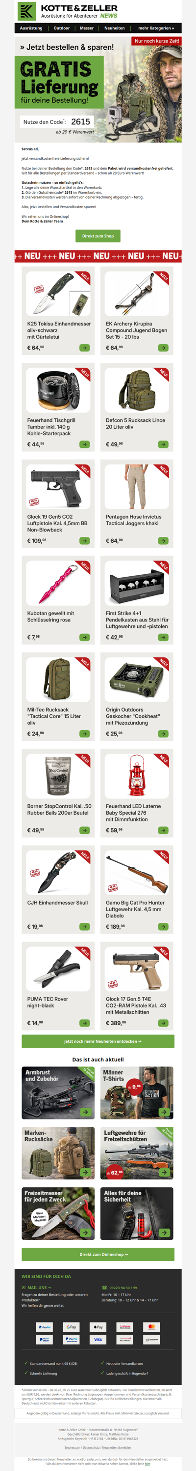 Deine Bestellung? Heute versandkostenfrei!