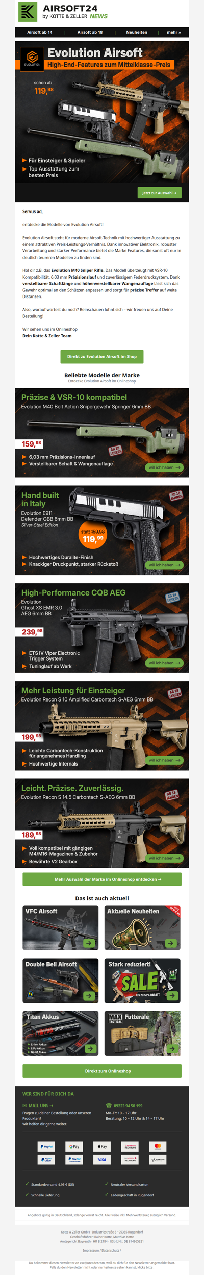 Evolution Airsoft: Premium-Features zum fairen Preis